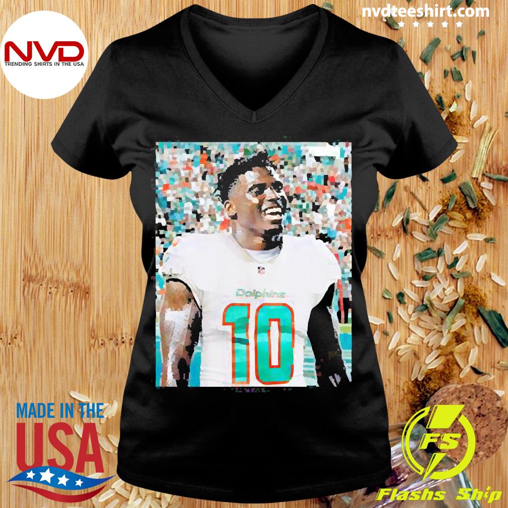 Tyreek Hill Miami Dolphins Women's Backer V-Neck T-Shirt - Ash