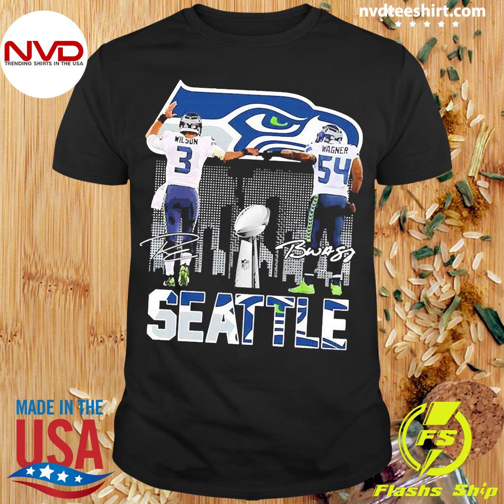 Seattle Seahawks Super Bowl Champions Memories Seahawks Wilson and Wagner  signature shirt, hoodie, sweater, long sleeve and tank top