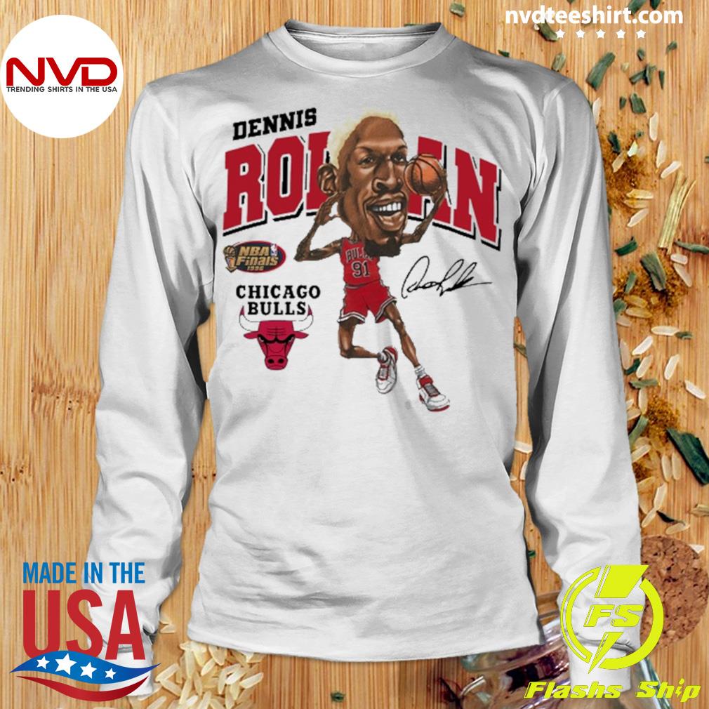 Dennis Rodman Chicago Bulls Mitchell Ness Hardwood Classics Bling Concert  Player T-shirt - Shibtee Clothing