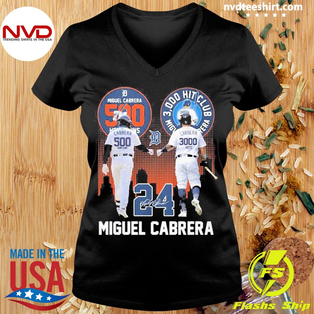 Official Miguel cabrera 500 home runs cabrera 3000 hits miguel cabrera city  signatures T-shirt, hoodie, sweater, long sleeve and tank top