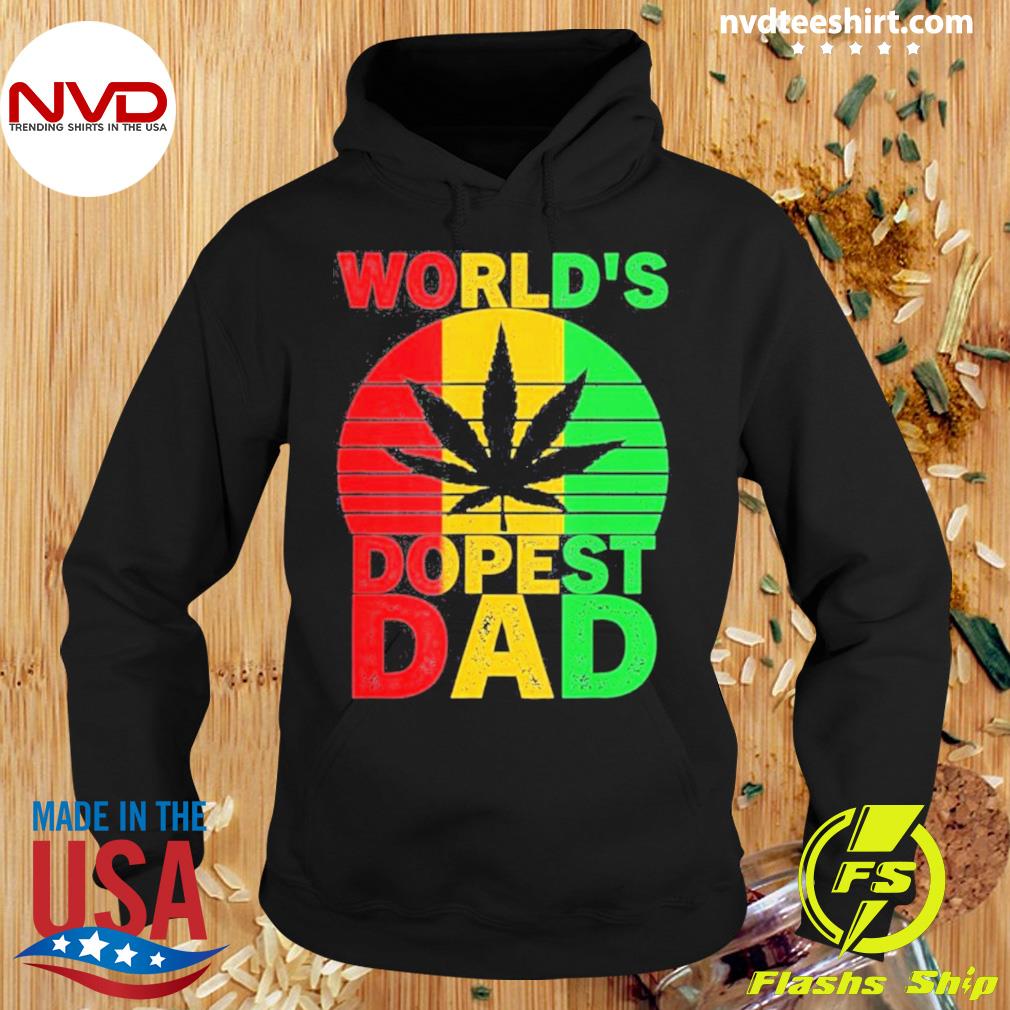 World's Dopest Dad Vintage Weed Leaf Cannabis Marijuana Shirt