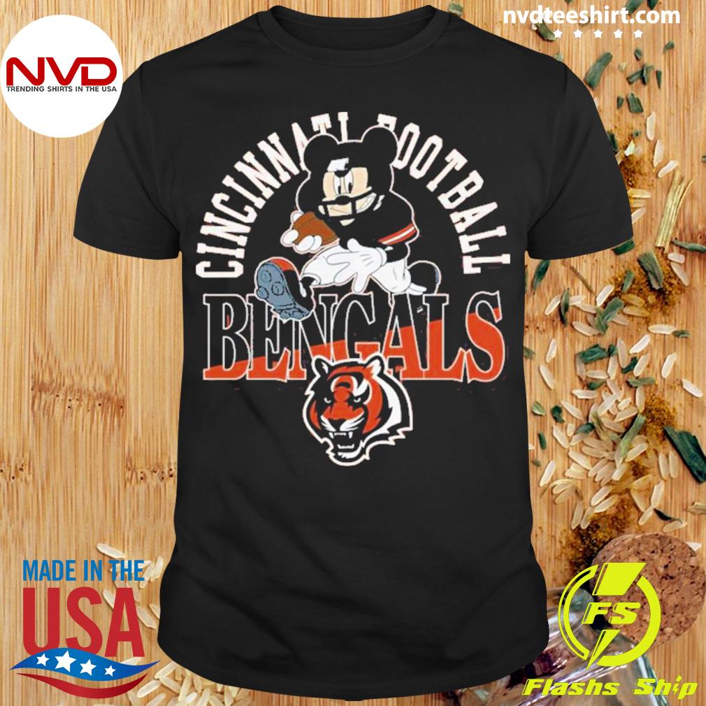 NFL Football Cincinnati Bengals Pluto Mickey Driving Disney Shirt T Shirt -  Freedomdesign