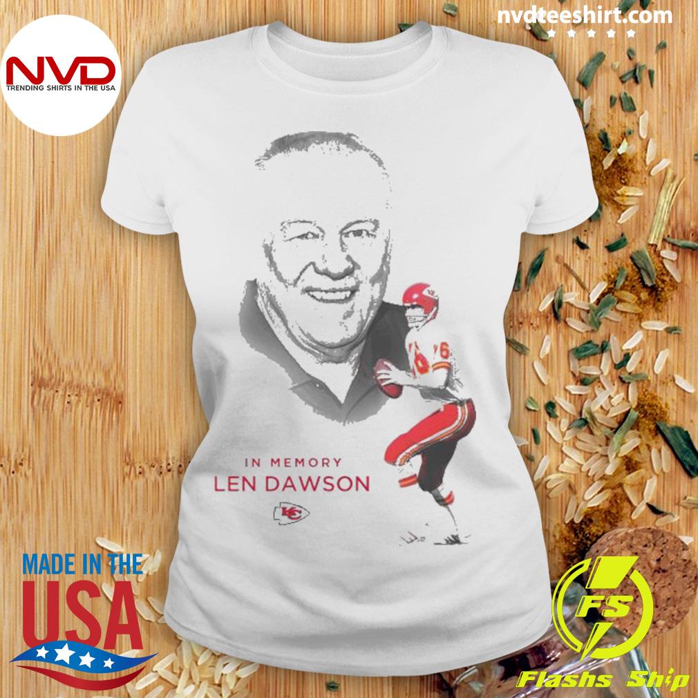 Kansas city Chiefs in memory len dawson 1935-2022 shirt, hoodie