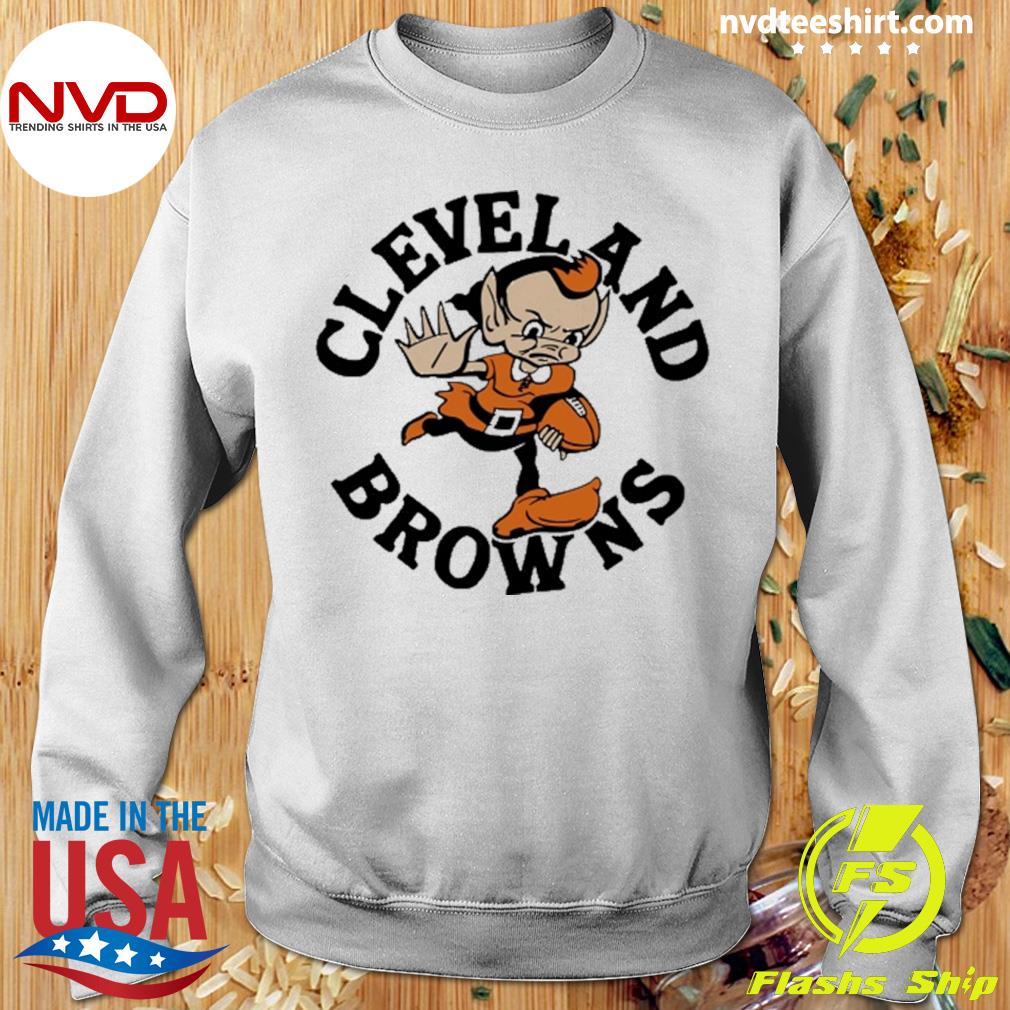 Cleveland Browns Brownie Stiff Arm T-Shirt from Homage. | Officially Licensed Vintage NFL Apparel from Homage Pro Shop.