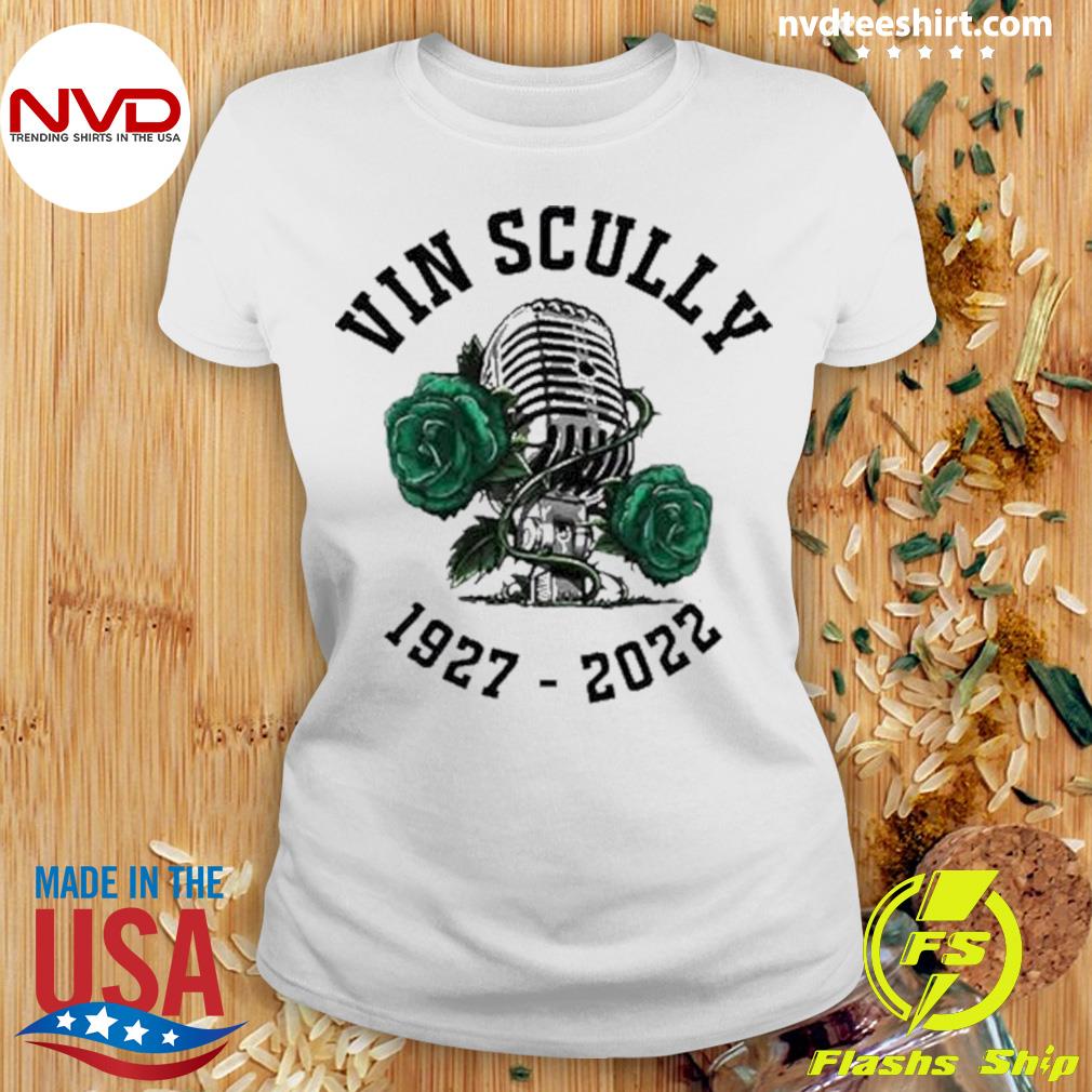 Rip Vin Scully microphone rose 1927-2022 shirt, hoodie, sweater, long  sleeve and tank top