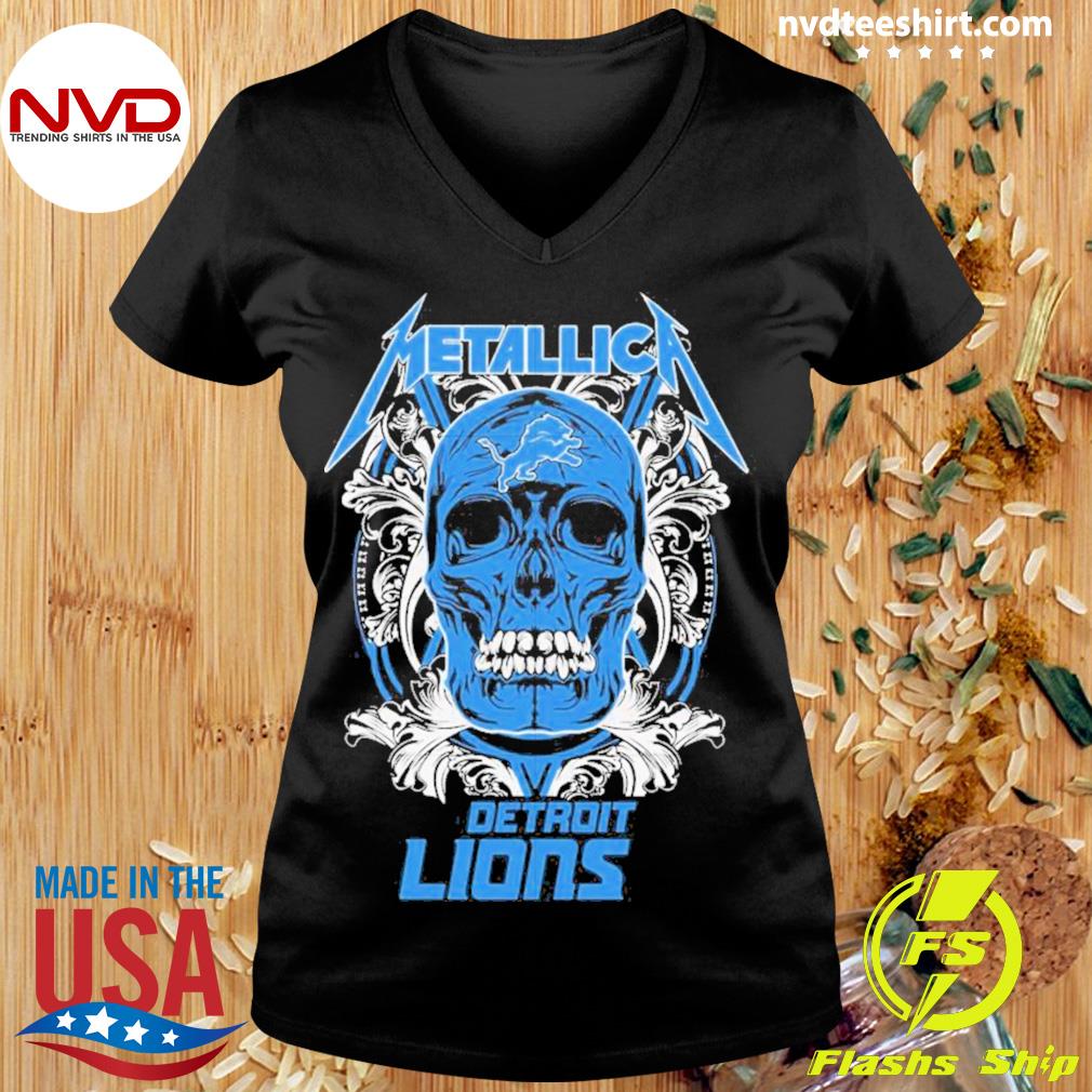 Skull Metallica Detroit Lions Shirt - High-Quality Printed Brand