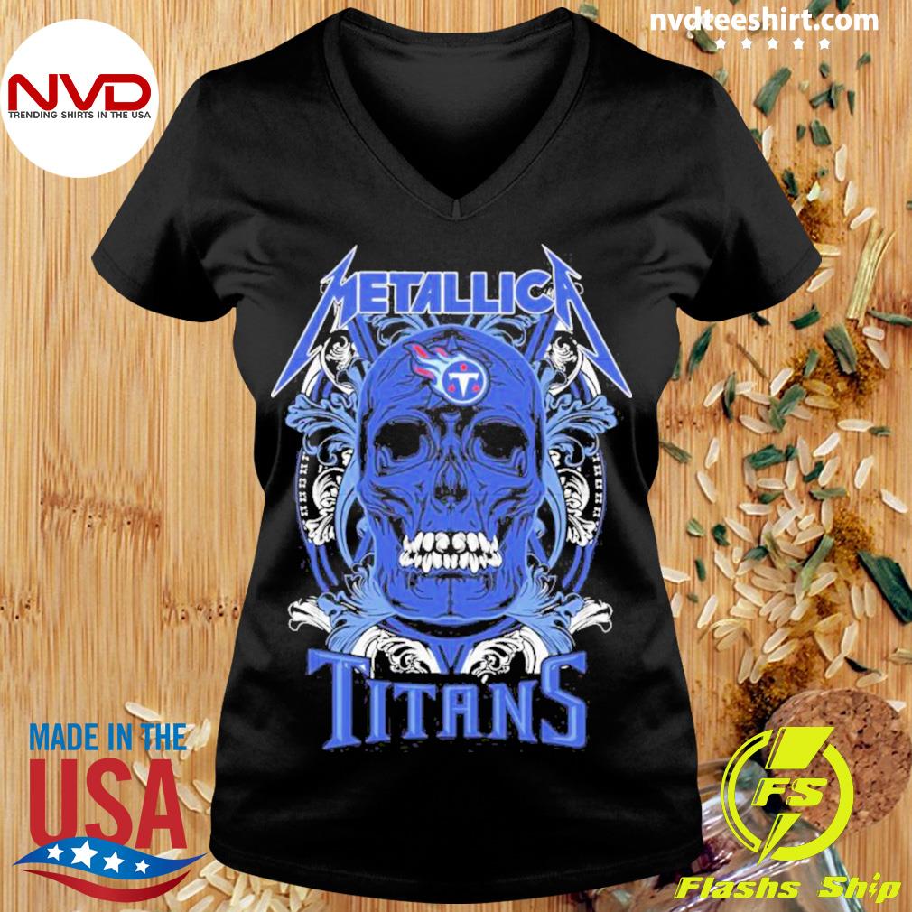 Personalized Tennessee Titans Baseball Jersey Skull Flag Metallica