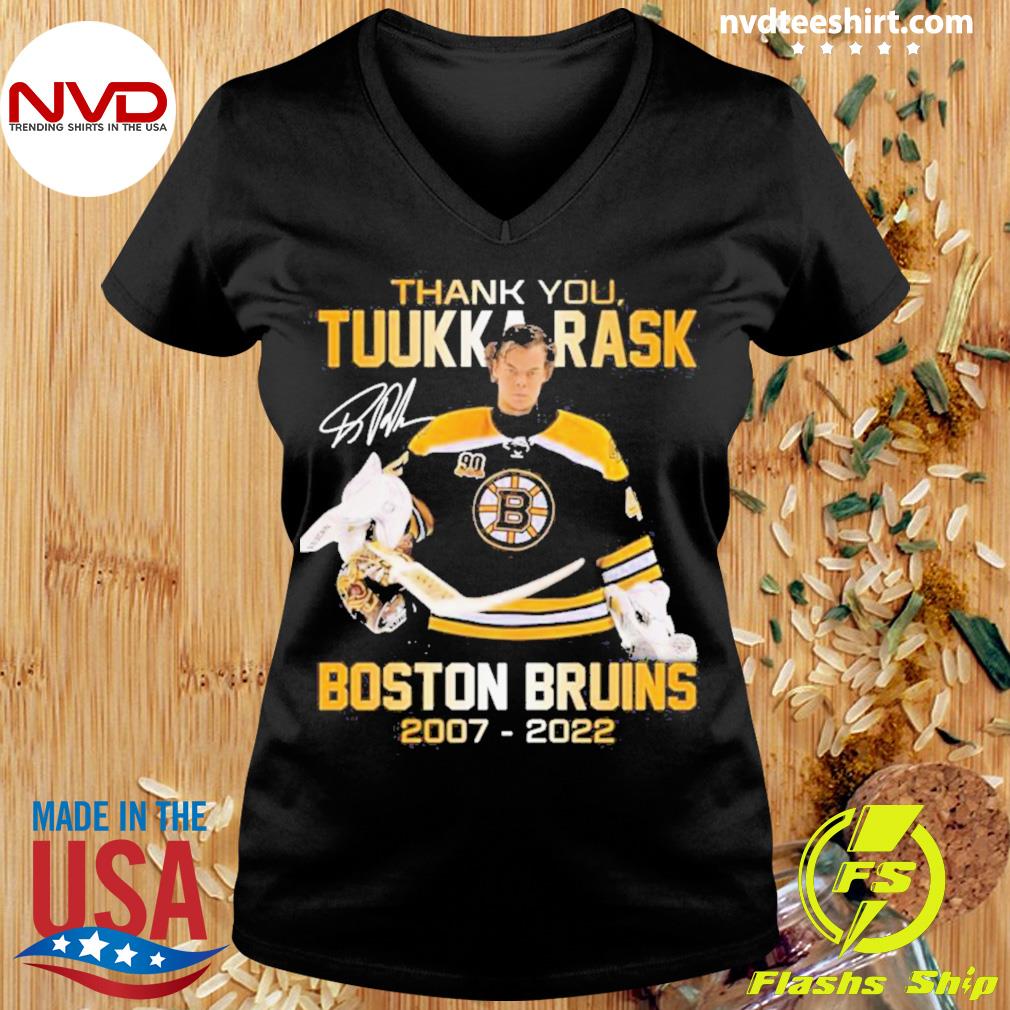 Thank you Tuukka Rask signature Boston Bruins 2007 2022 nice shirt