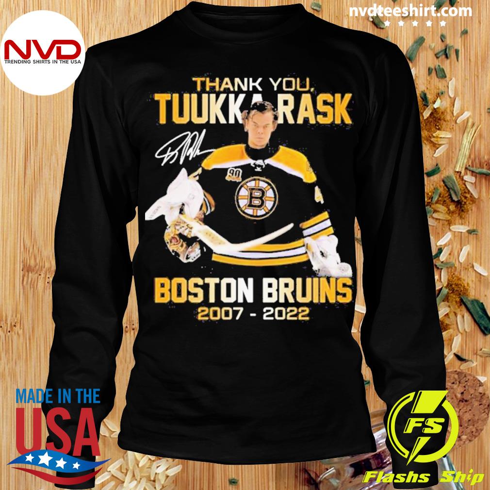 40 Tuukka Rask Boston Bruins 2007 2022 signature thank you for the memories  shirt, hoodie, sweater, long sleeve and tank top