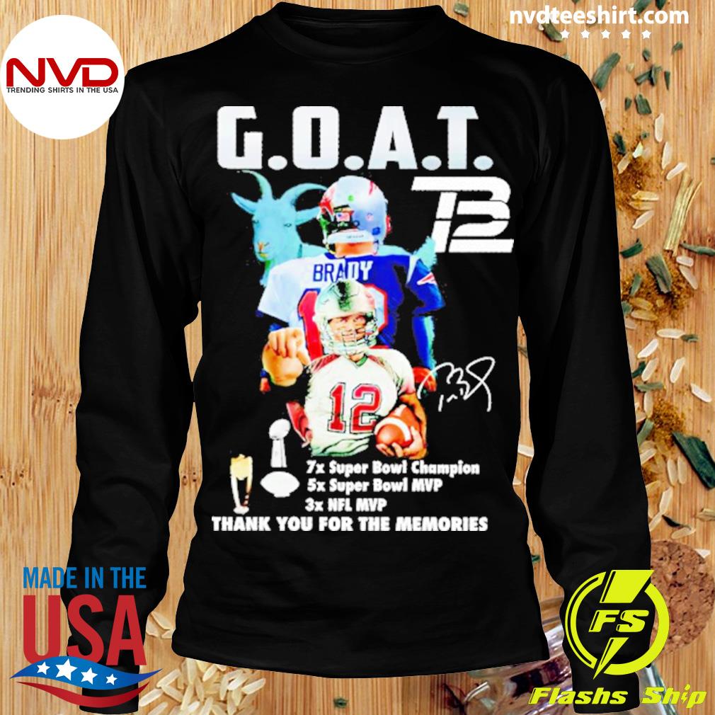 Tom Brady Goat Mvp Thank You For The Memories Signature Shirt