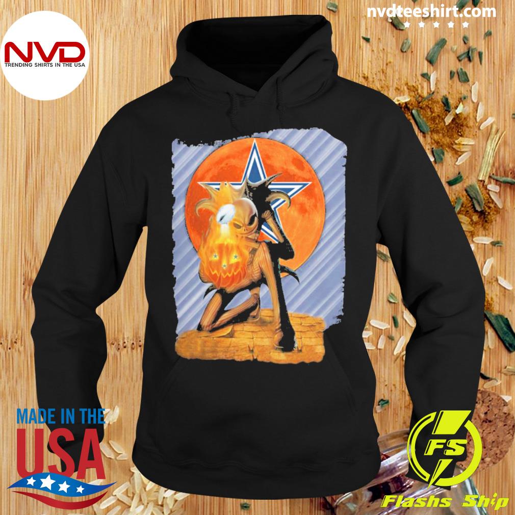 Official Jack Skellington Pumpkin Fire Dallas Cowboys Halloween Shirt,  hoodie, sweater, long sleeve and tank top