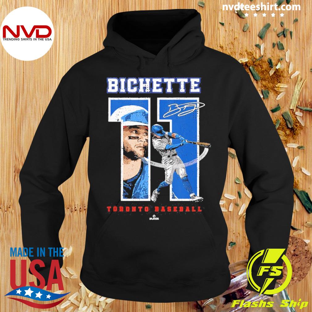 Bo Bichette Men's Cotton T-Shirt - Royal Blue - Toronto | 500 Level Major League Baseball Players Association (MLBPA)