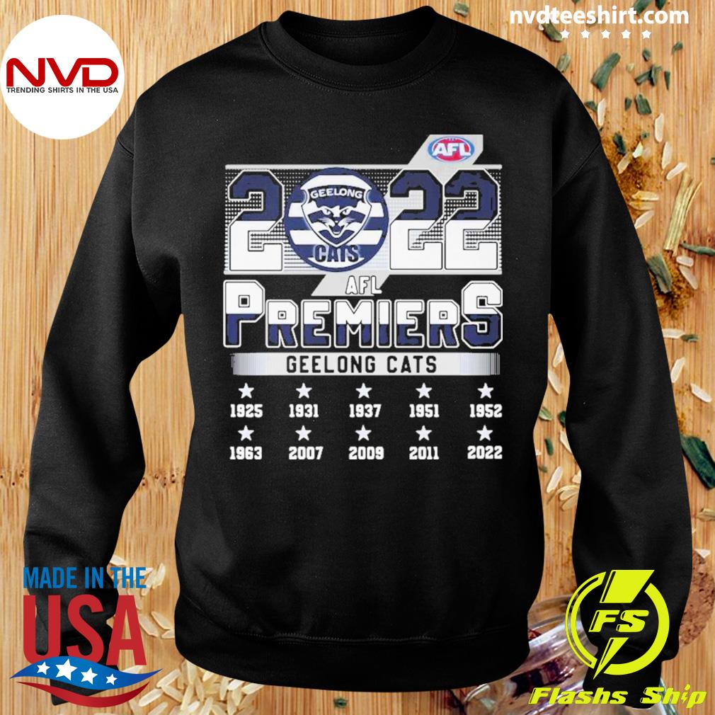 geelong cats Australian football league 2022 premiership cup won by  signatures shirt, hoodie, sweater, long sleeve and tank top