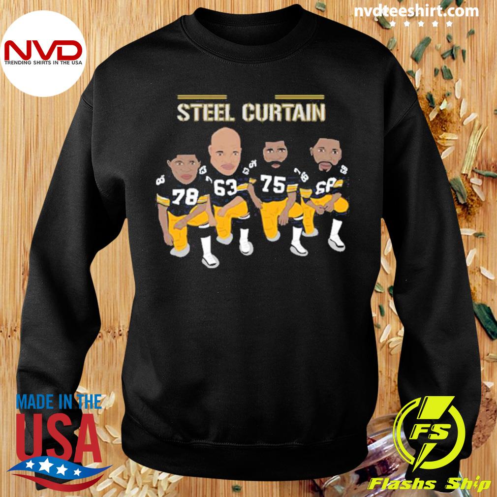 Official black Pittsburgh Steelers steel curtain T-shirts, hoodie