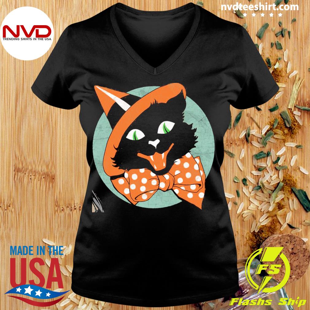 Black cat halloween clearance shirt