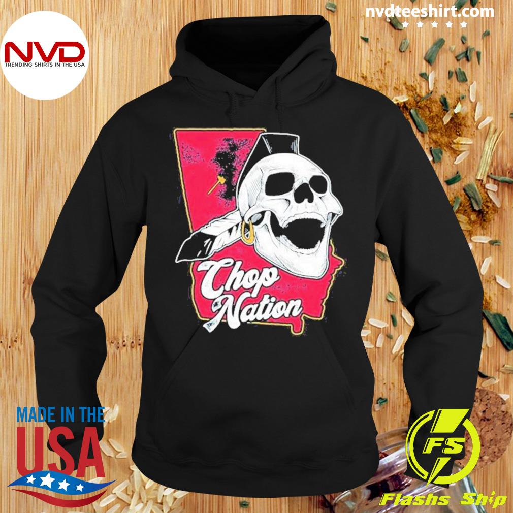 Atlanta Braves Skull Chop Nation Shirt - Bluecat