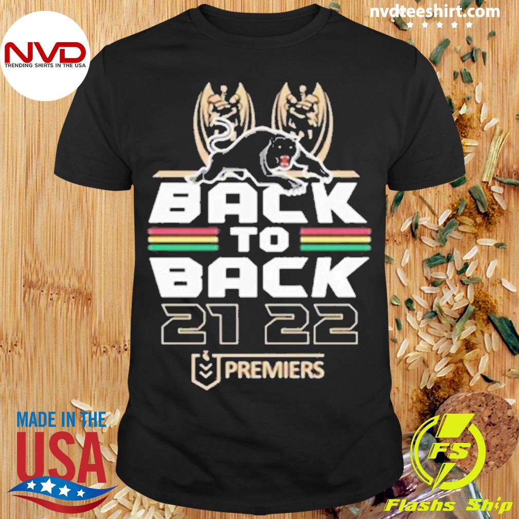 Custom Text And Number Panthers Proud Hawaiian Shirt Back To Back Premiers  2022 Version Black Lt13_0