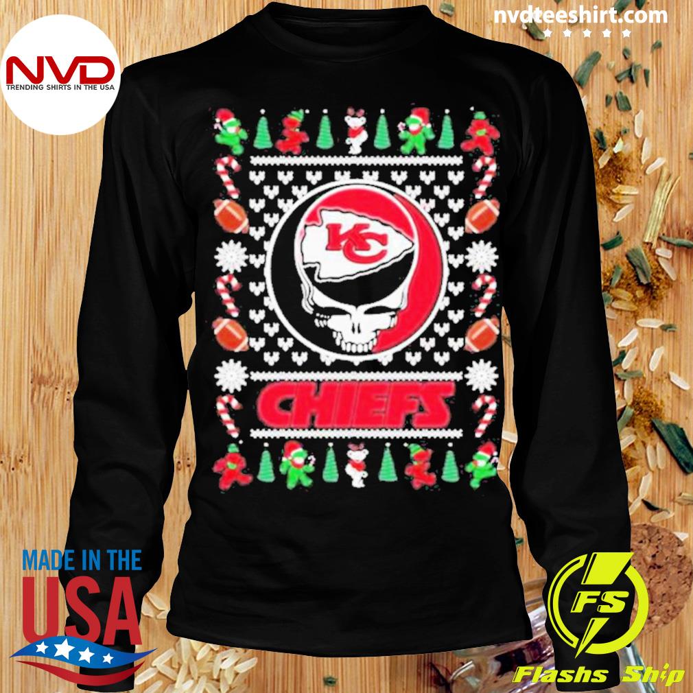 Kansas City Chiefs Grateful Dead Ugly Christmas T-Shirt - Peanutstee