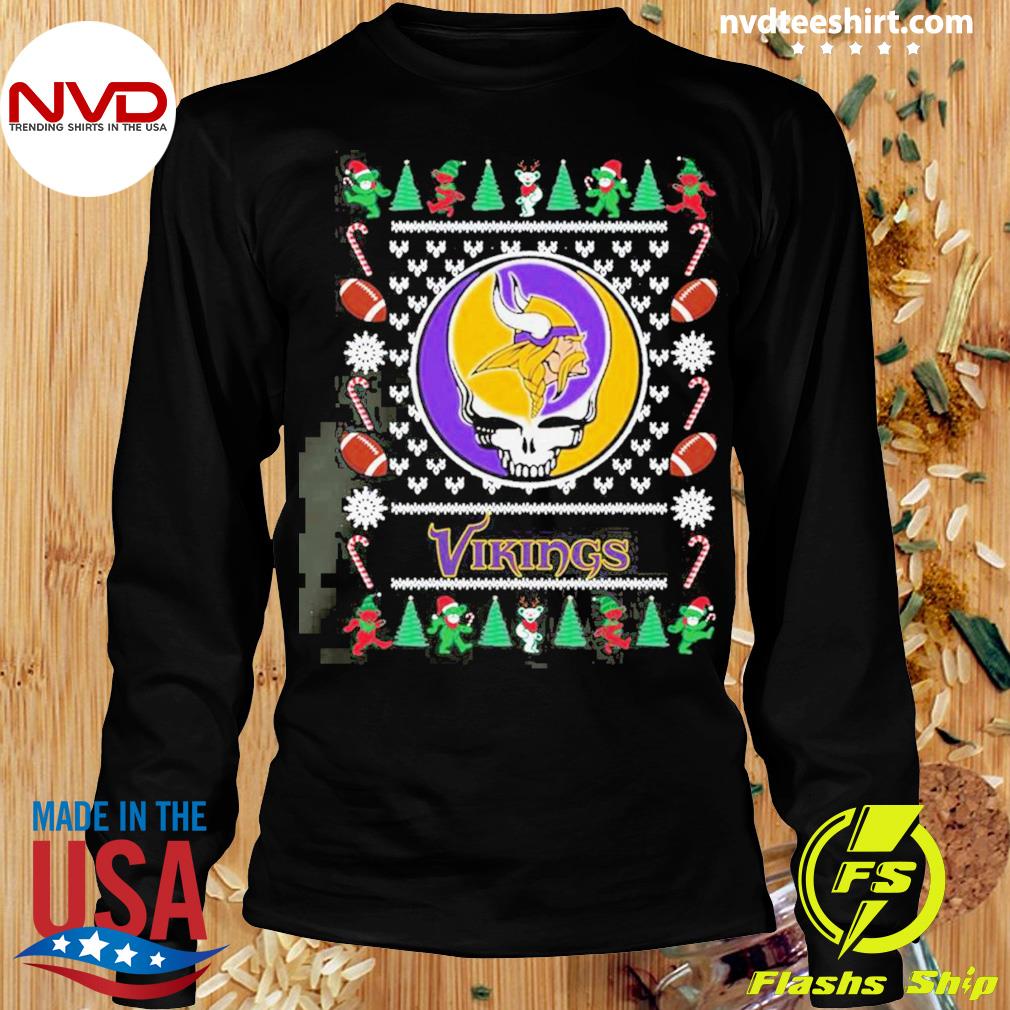 Minnesota Vikings Ugly Christmas Sweater Grateful Dead SKull And Bears –  The Database Site Store