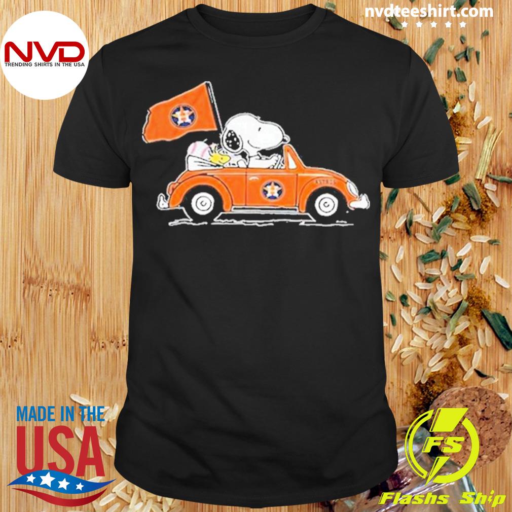 Mlb Houston Astros Snoopy Drives Houston Astros Beetle Car Shirt