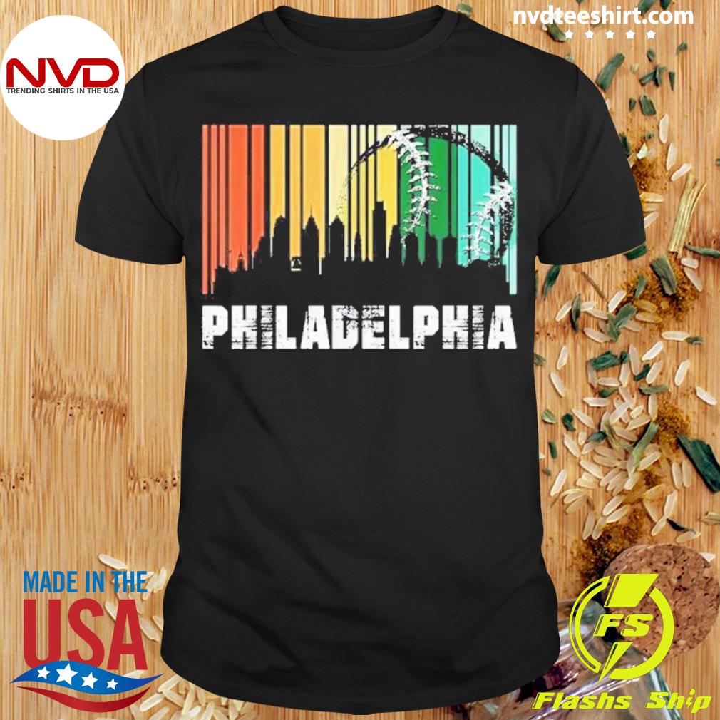 Philadelphia City Skyline Retro Baseball Vintage 2022 Shirt