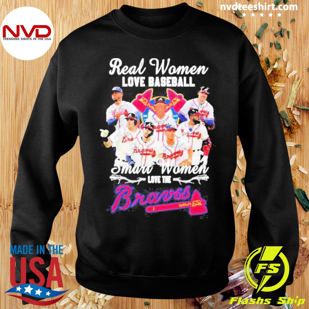 Real Women Love Baseball Smart Women Love The Atlanta Braves Diamond Heart  2023 Champion T-Shirt, hoodie, sweater, long sleeve and tank top