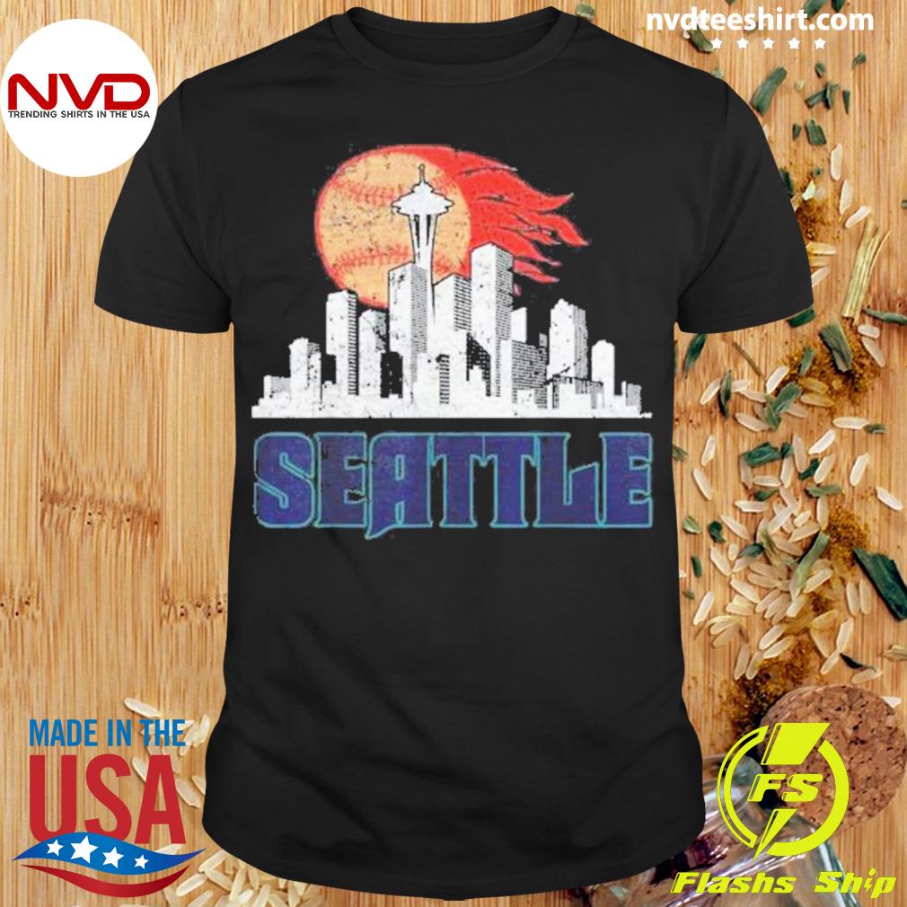 Seattle Skyline Retro Tee Seattle Baseball Vintage 2022 Shirt
