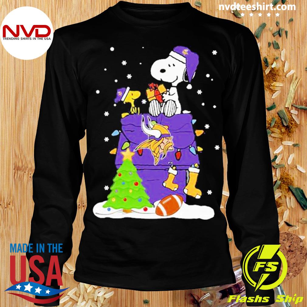 Snoopy And Woodstock Minnesota Vikings Christmas Shirt - NVDTeeshirt