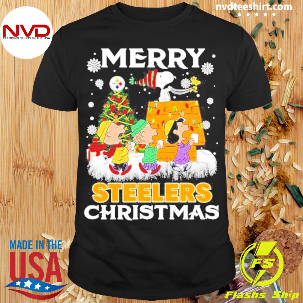 The Peanuts Snoopy And Friends Merry Steelers Christmas Shirt