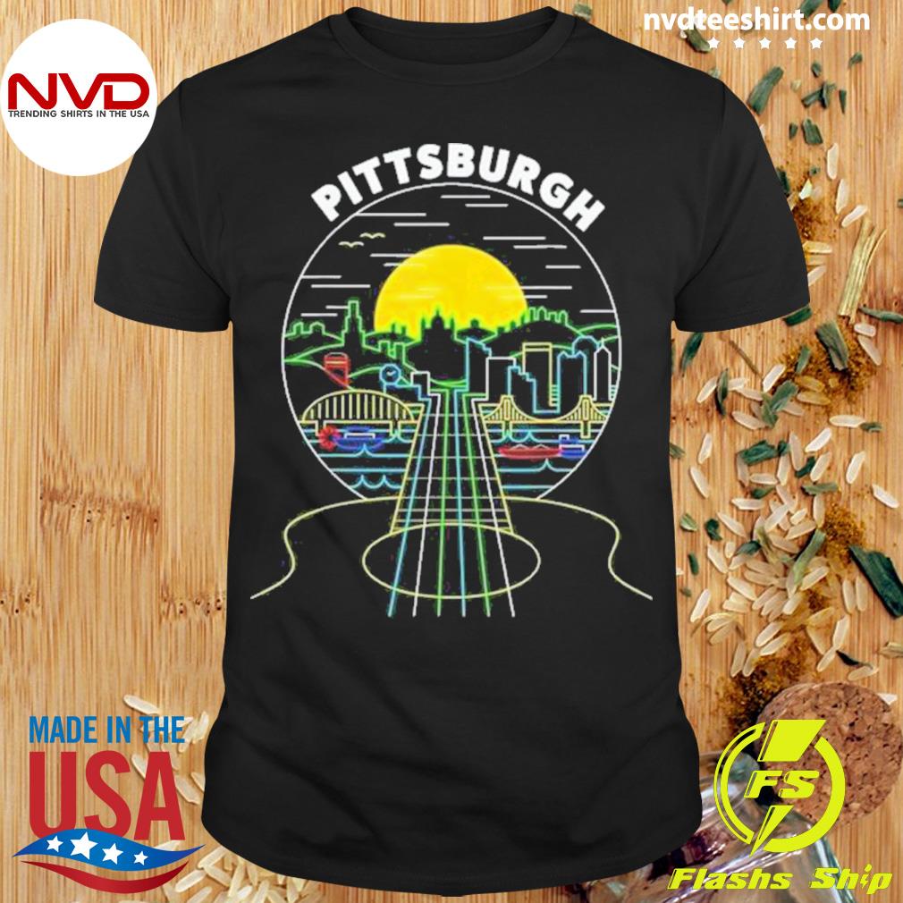 Vintage Pittsburgh Music Guitar 412 Pittsburgh Bridges Shirt