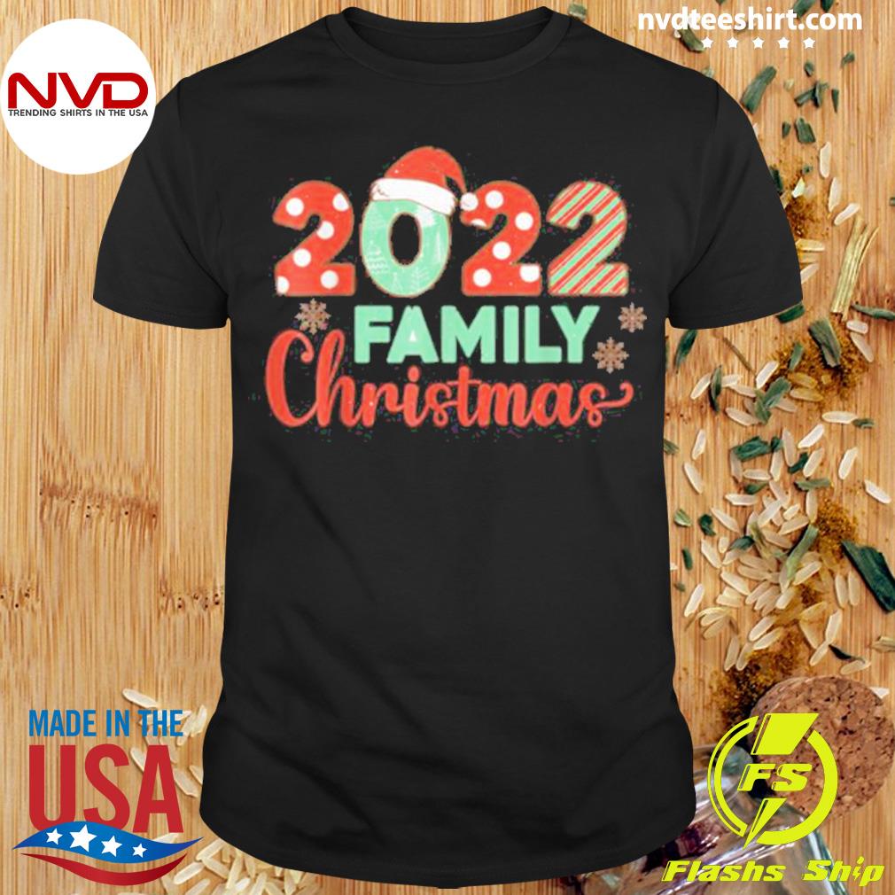 2022 Santa Claus Hat Snowflakes Matching Family Christmas Shirt