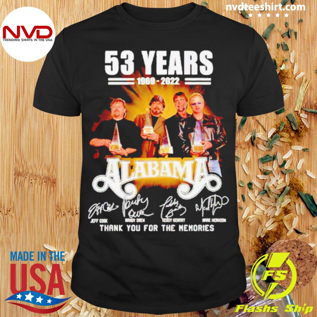 53 Years 1969 2022 Alabama Signatures Thank You For The Memories Shirt