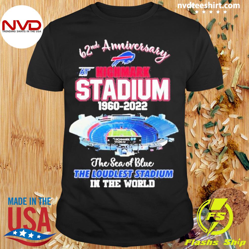 62nd Anniversary At Highmark Stadium 1960-2022 The Sea Of Blue Buffalo Bills Shirt