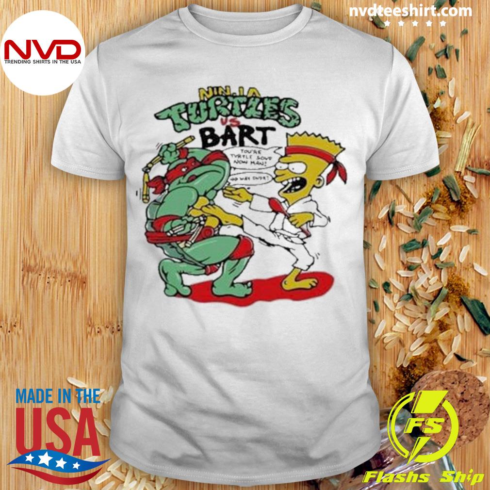 90s Bootleg Ninja Turtle Vs Bart Simpson Shirt