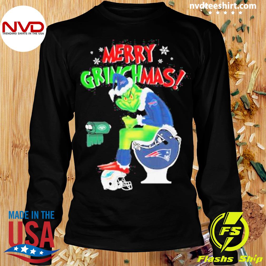 Buffalo Bills Santa Grinch New England Patriots New York Jets toilet 2021  shirt - Trend T Shirt Store Online