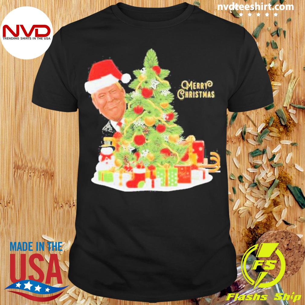 Donald Trump Santa Tree Merry Christmas Sweater