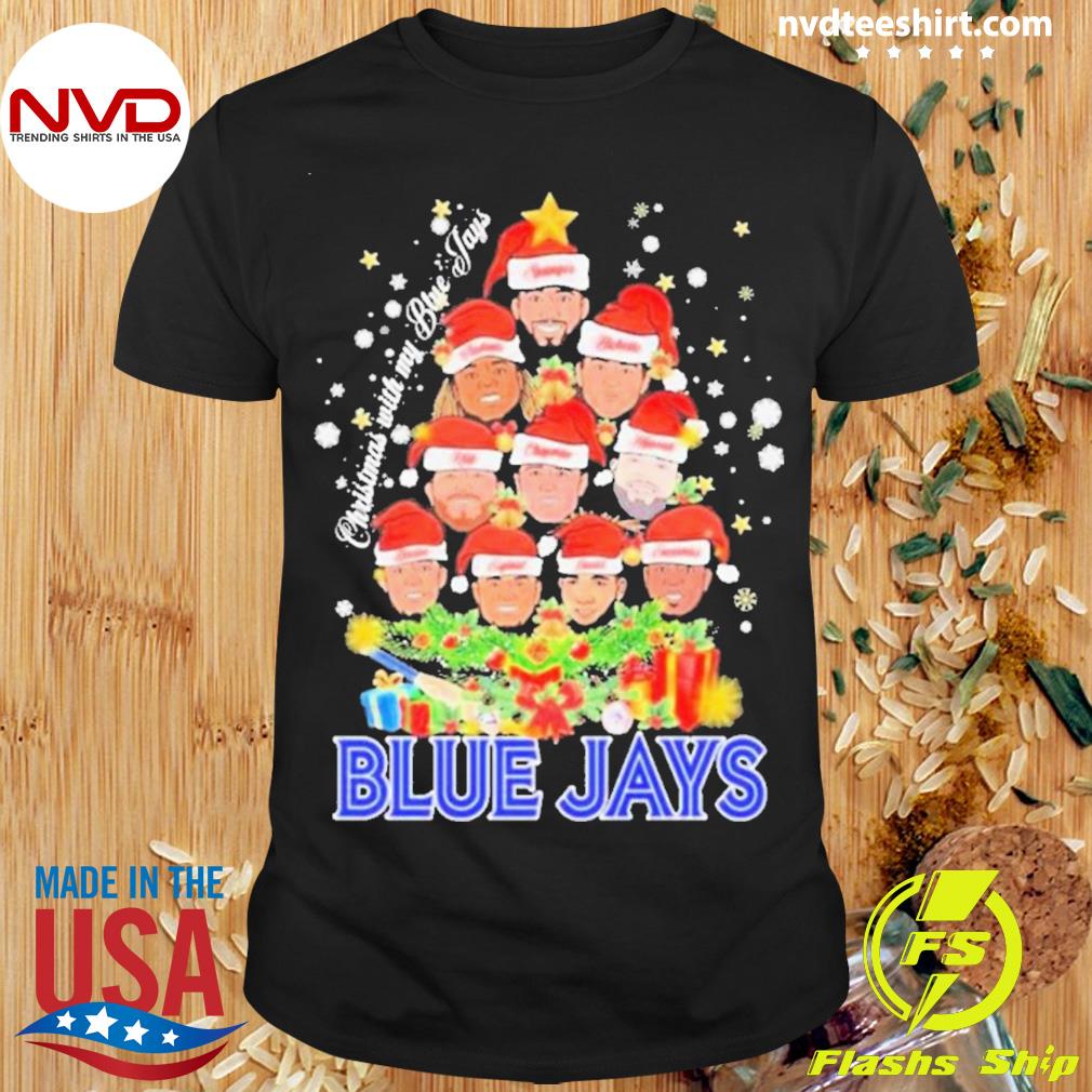 Toronto Blue Jays Team Tree Christmas With My Blue Jays Sweater