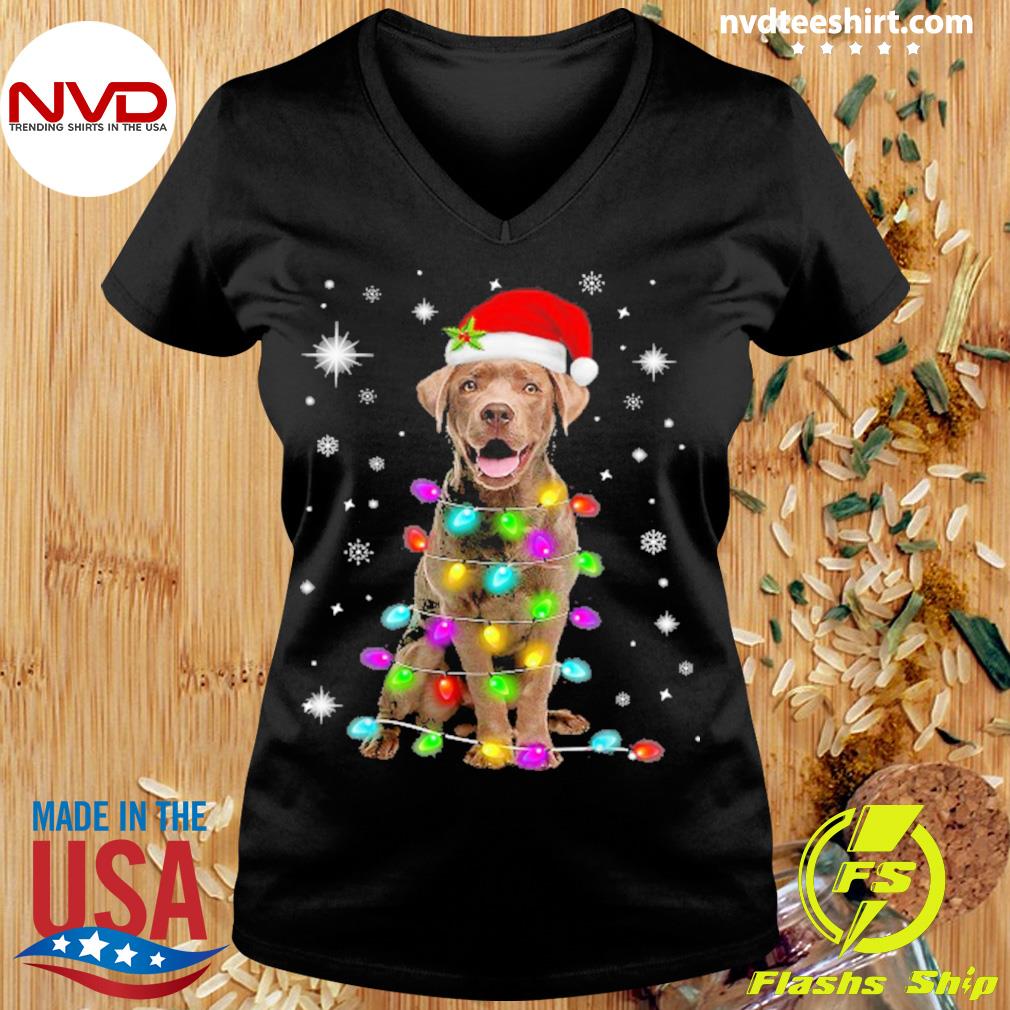 Top-selling Item] Christmas Lights and Chocolate Labrador, Embroidery  Design Dog, Chocolate Labrador Shirt, Christmas Dog Shirt