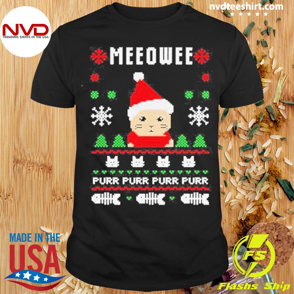 Meow Purr Purr Purr Purr Ugly Christmas Shirt