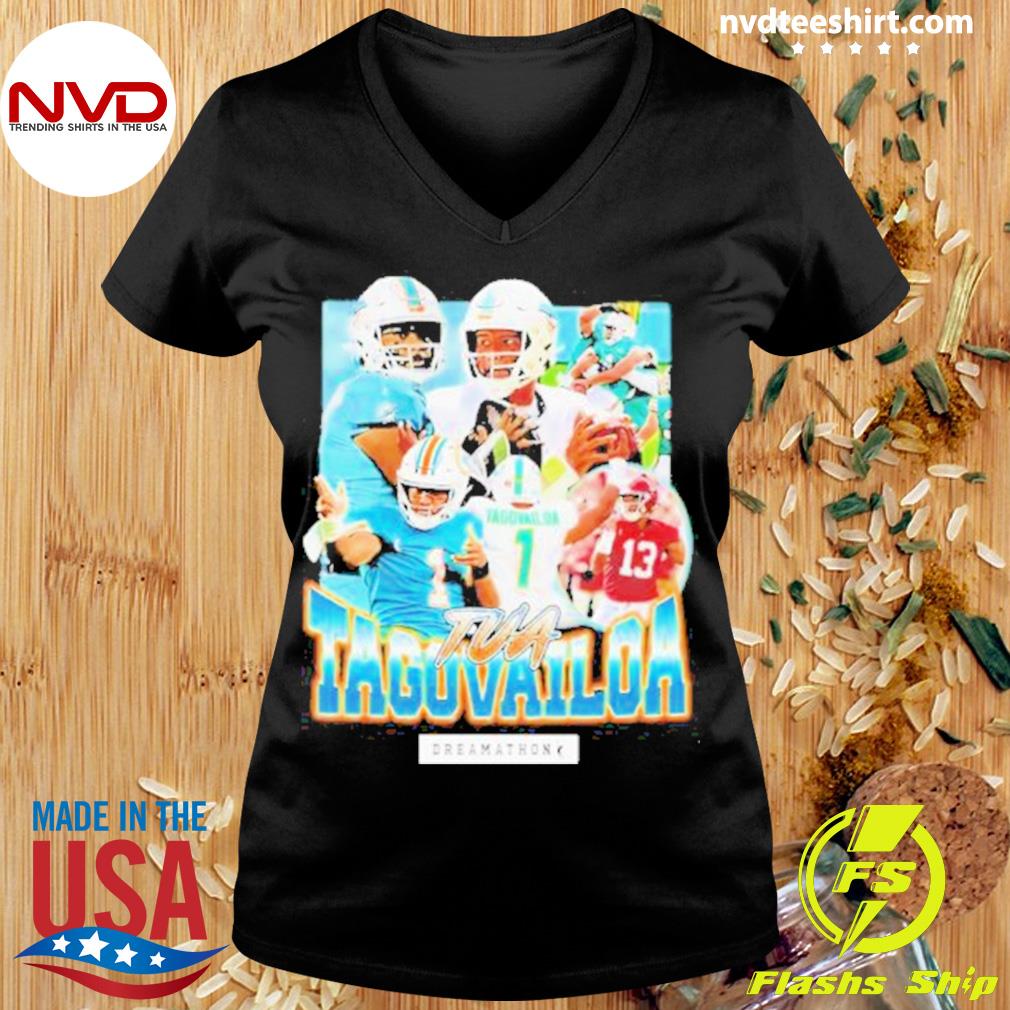 Tua Tagovailoa Miami Dolphins team football retro 90s poster shirt