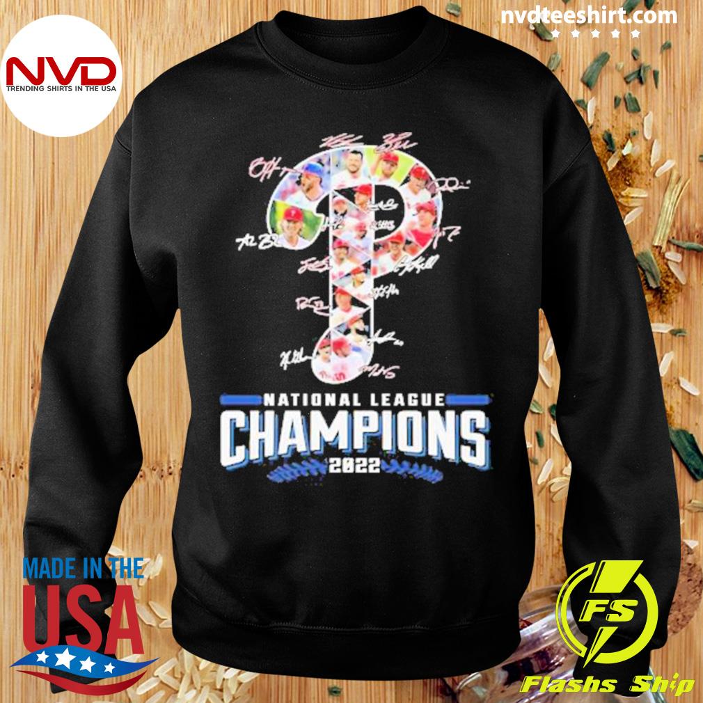 MLB Philadelphia Phillies team 2022 National League Champions signatures  shirt, hoodie, sweater, long sleeve and tank top