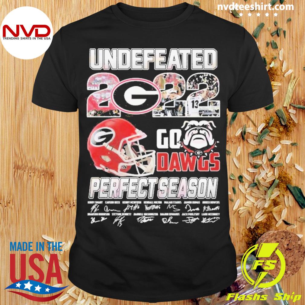 Georgia Football Shirt Undefeated 80 Perfect Season Signatures