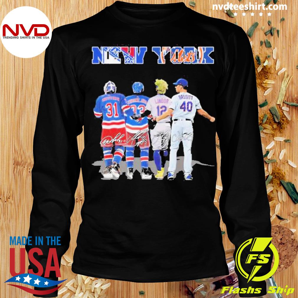 New york rangers and new york mets shesterkin zibanejad lindor and bassitt  signatures shirt, hoodie, sweater, long sleeve and tank top