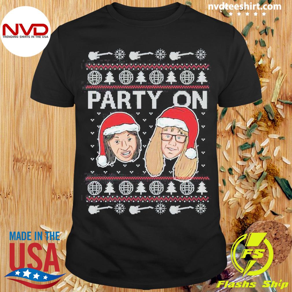 Party On Ugly Christmas Shirt