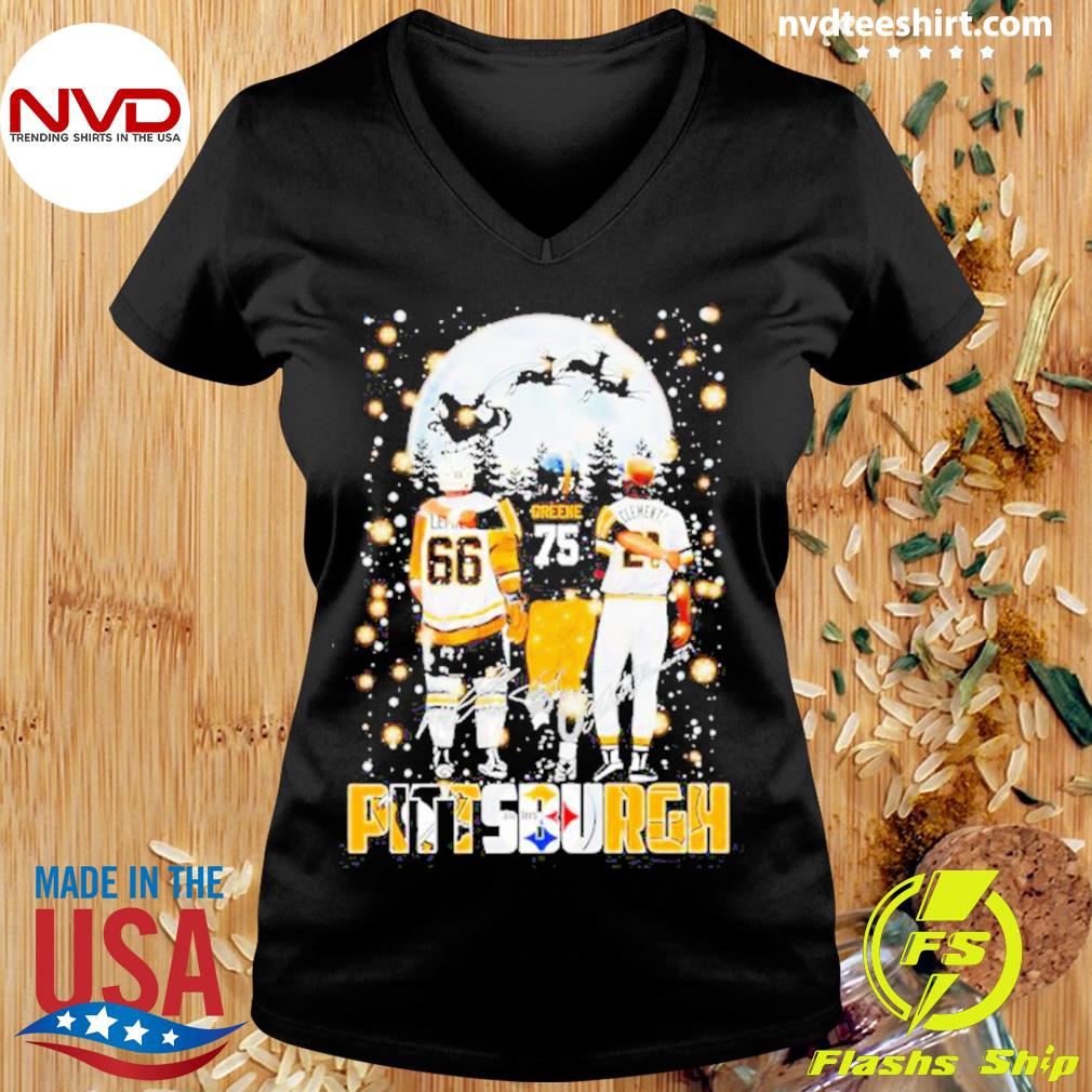 Pittsburgh Steelers Joe Greene Pirates Roberto Clemente Penguins Mario  Lemieux Friendship T-Shirt - TeeNavi