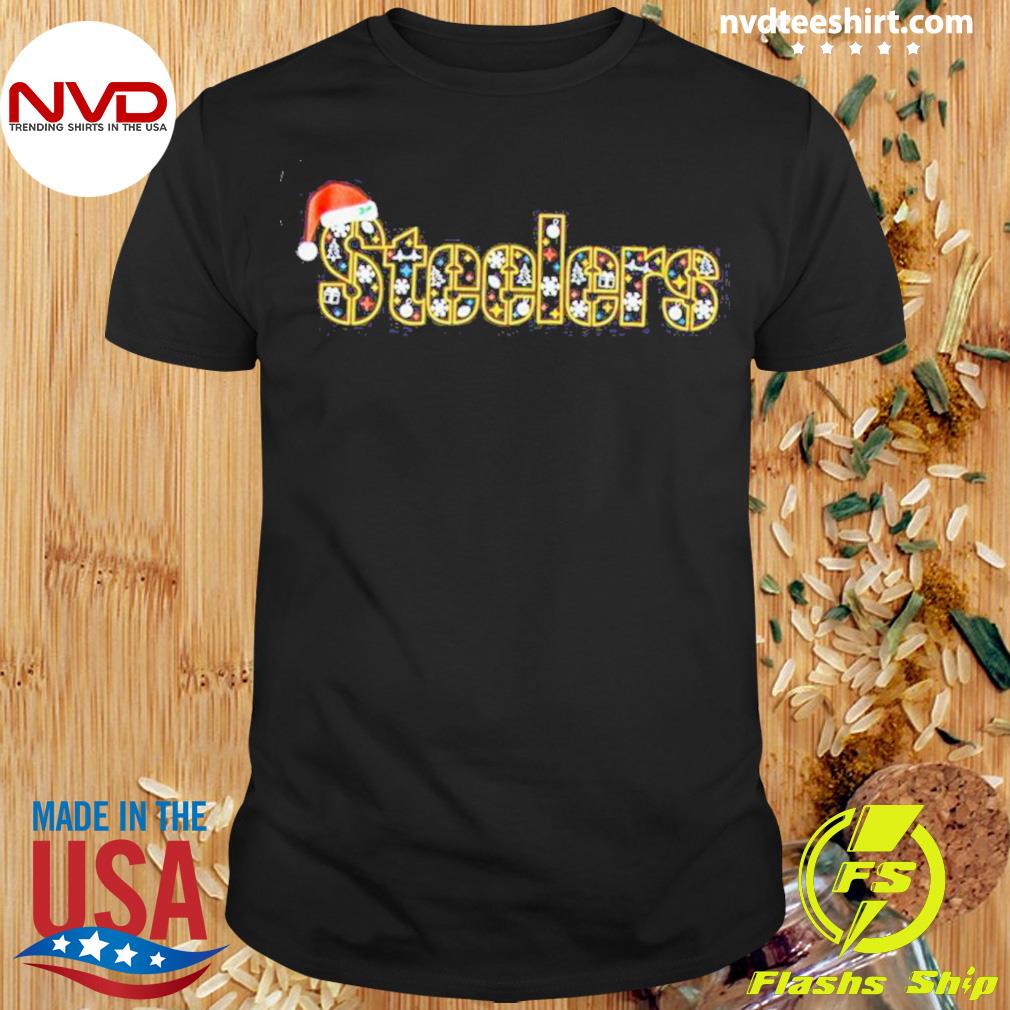 Pittsburgh Steelers Hat Holiday Wordmark Shirt