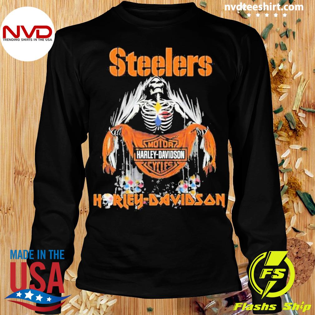 Skull Motor Harley Davidson Cycles Pittsburgh Steelers shirt