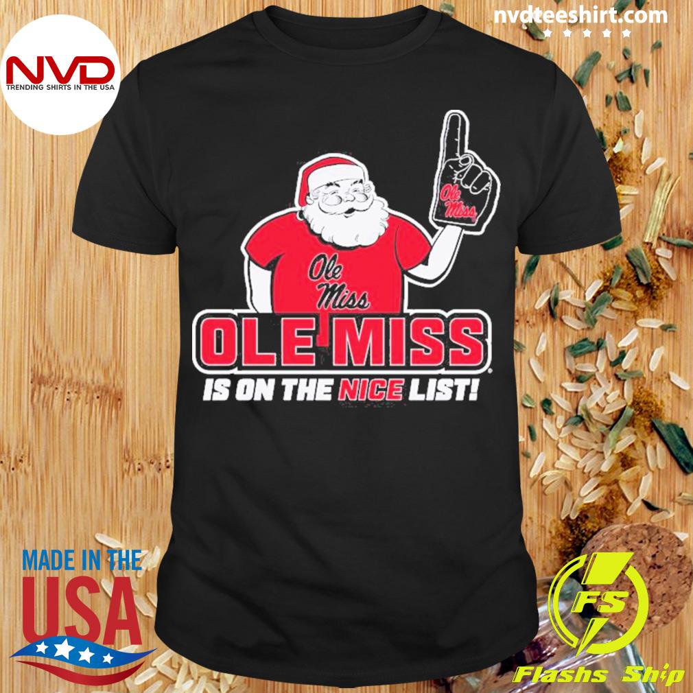 Santa Claus Ole Miss Rebels Is On The Nice List Merry Christmas 2022 Sweater