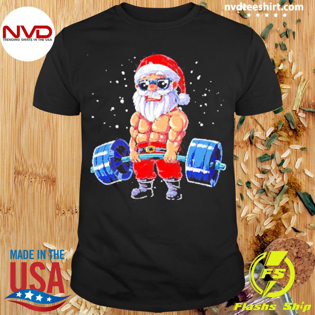 Santa deadlift gym Christmas Sweater