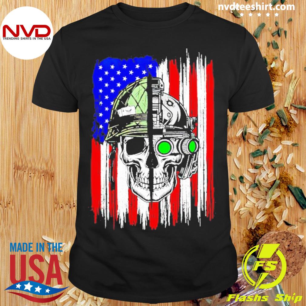 Skull Future’s Past Us Flag Shirt